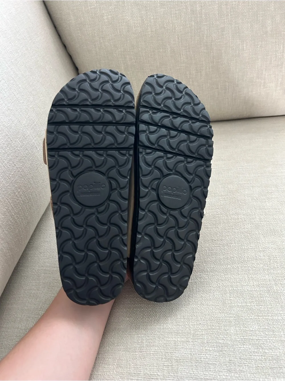 New Birkenstock Arizona Flex Platform Sandals Nubuck Leather Sandcastle